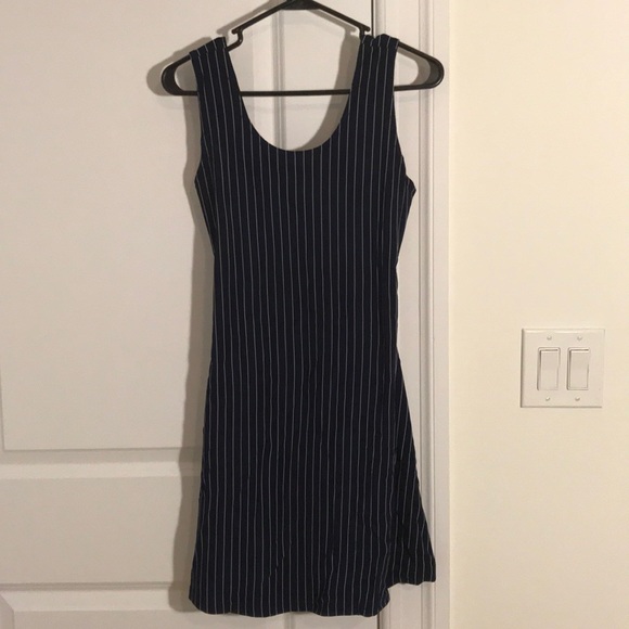 Charlotte Russe Dresses & Skirts - Navy mini dress with white pin stripes